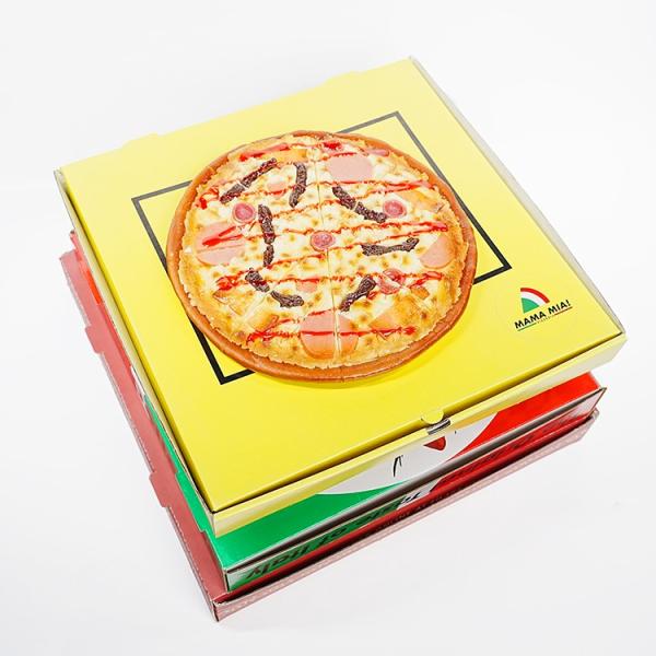 Custom Design Various Size Eco Friendly Black Pizza Box Kraft Corrugated Paper