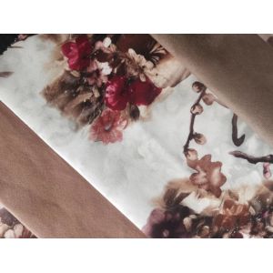 Shrink Resistant Customized Digital Flower Print Fabric Patterned Velvet