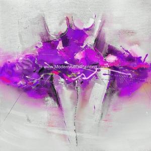 China Hand Painted Abstract Canvas Art Painting Purple Dress For White Wall Decor factory