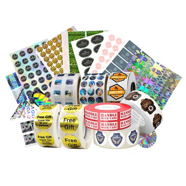 China UV Security QR Code Hologram Sticker Label Permanent / Removable / Hot Melt Adhesive factory