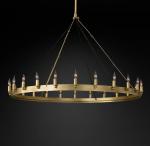 Farmhouse Style Vintage French Country Chandelier With Brass Iron Embellishments