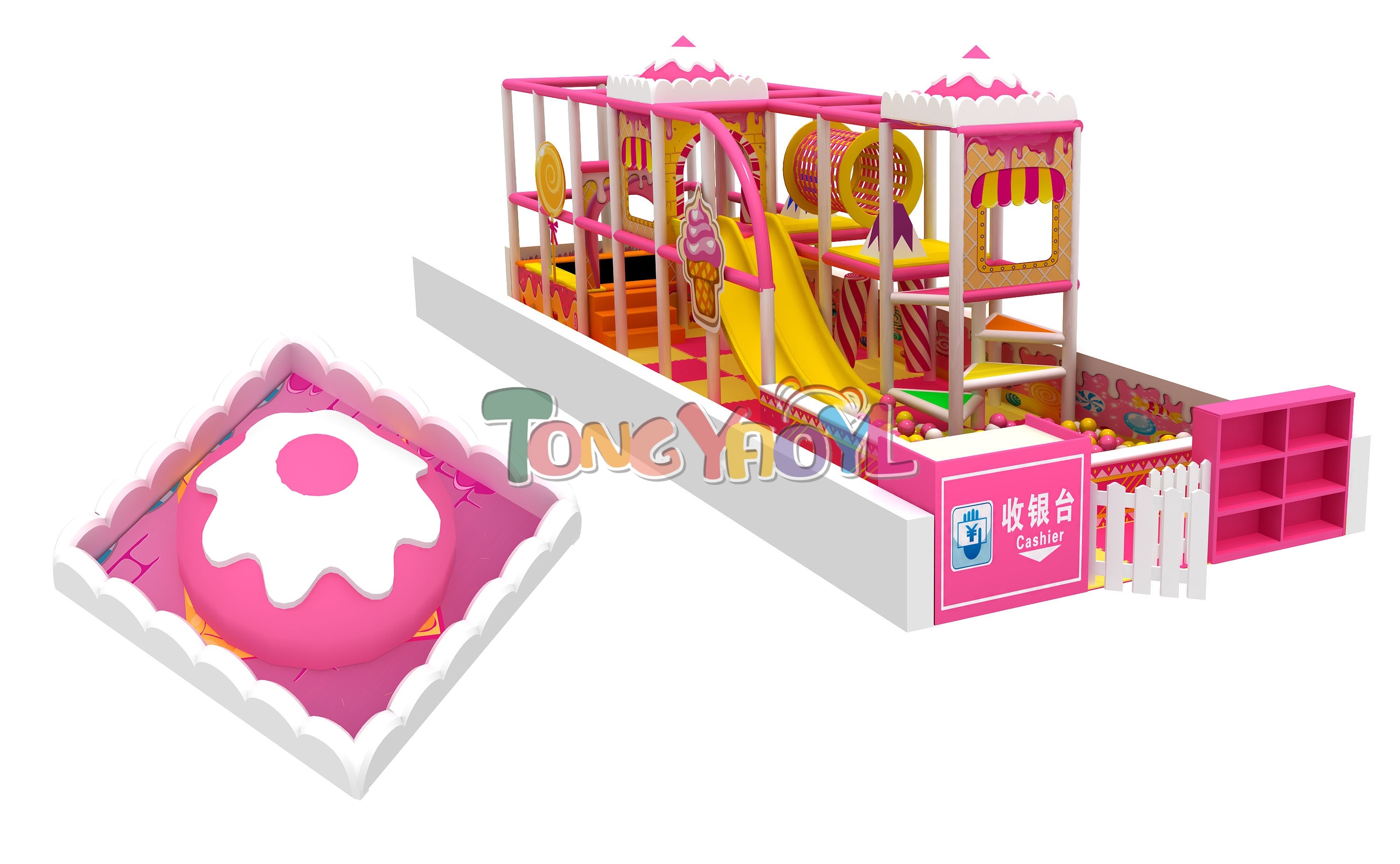 China Candy Themed Indoor Playground Equipment For Kids' Physical And Cognitive Development factory