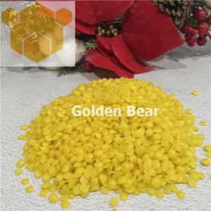 China Saponification 75mg/G 110mg/G 1lb Yellow Beeswax Pellets For Candle Making factory