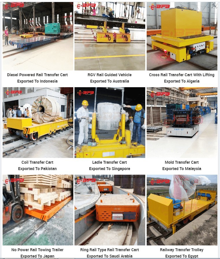 Electrical 20 Ton Steel Plant Coil Transfer Trolley Battery Transfer Cart