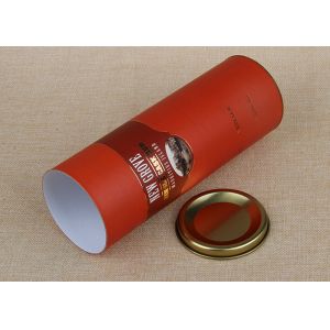 Recyclable Cylinder Red Paper Composite Cans Wine Can Packaging With Flat Lids