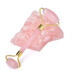 14.5cm Skin Revitalizer Rose Quartz Jade Massage Roller For Face Massage