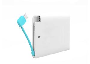 China 2500mAh 4000mAh Card Portable Power Bank With Charging Line Plastic Material factory