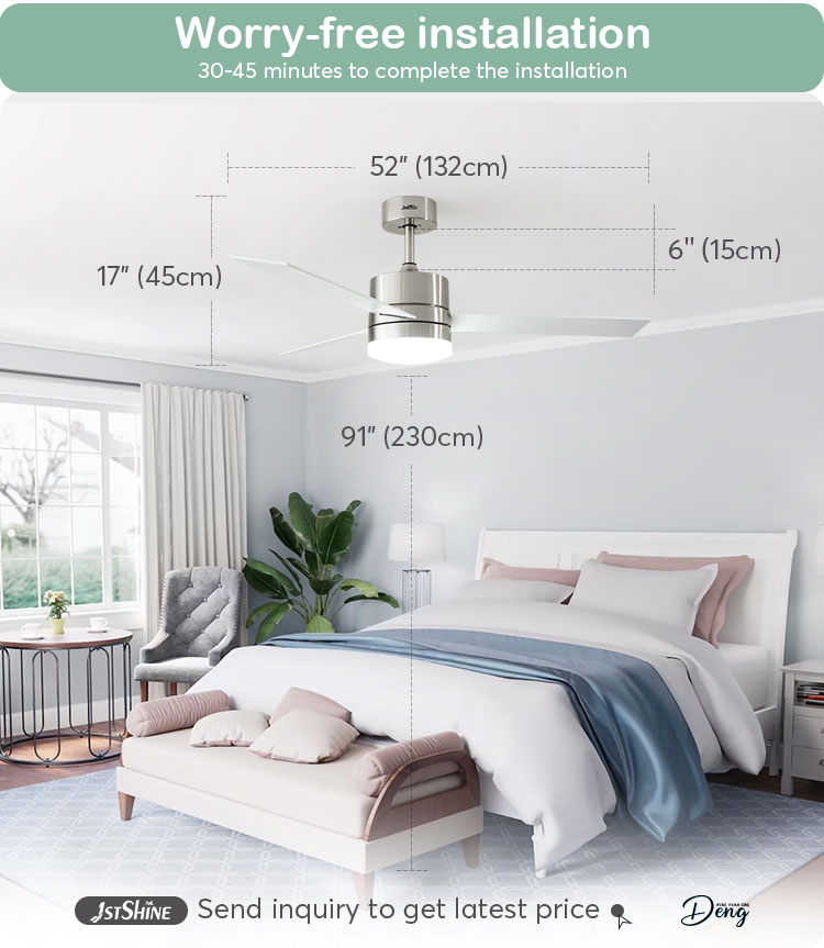Modern Design High Airflow Ceiling Fan with 10- and MDF Blades in OEM Colors
