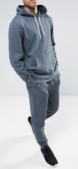 100% Cotton Slim Fit Mens Sports Tracksuits Sets For Running / Jogging