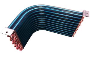 China Blue Finned Chiller Condenser Coil Floor Pump Aluminium Evaporator Coil factory