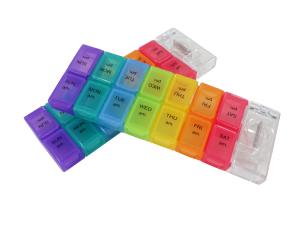 China Weekly 7 Days Pill Organizer AM/PM Detachable Pill Box With Cutter factory