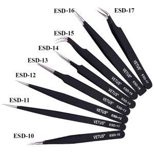 China Stainless Steel ESD Safe Tweezers For Cleanroom High Precision on sale