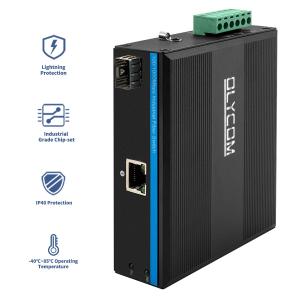 China Industrial Ethernet Media Converter Gigabit Din Rail Dual Power Input Unmanaged factory