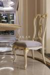 Luxury Solid Wood Carved Diner Retro Antique Upholstery Fabric Dining Chair 1