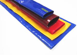 China High Strength Pvc Layflat Hose Non Toxic Tasteless With Blue Black Red Color factory