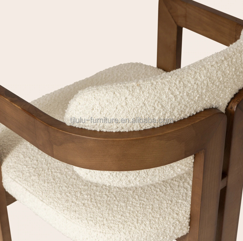 Green Velvet/Lamb Wool Material Modern Solid Wood Dining Chair for Luxury Living Room Furniture