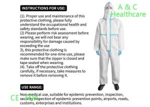 China Blue PP Non Woven Disposable Protective Gowns Soft Hand Feeling 115*137 Cm factory