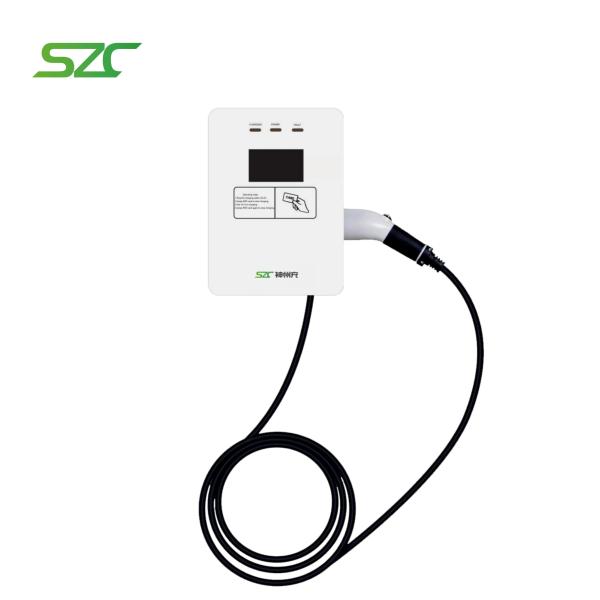 Customizable Type2 EU Plug SZC 7kW 11kW 22kW Beautiful Temper Glass EV Charger