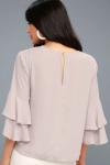 Guangzhou Ladies Clothing Three Quarter Tiered Sleeves Top
