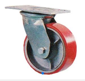 China 4 In Rubber Swivel Dumpster Casters With 4 Points Breaker factory