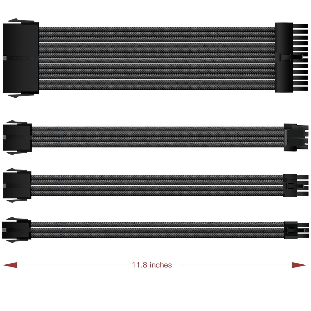 18 AWG 30CM 90 degree 360 degree sleeved braided nylon electric custom male to female extension cord ash Support customization