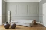 Living Room Curved Leather Sofa 3 Seats Metal Legs Cuatom With High Density Foam