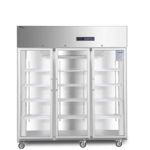 China 1500L 2 To 8 Degree High Quality Pharmacy Refrigerator R134a With Three Glass Doors factory