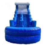 New Arrival inflatable blue dry slide for rental, outdoor inflatable two lane