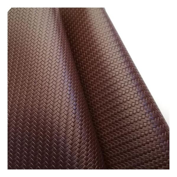 Wear Resisting Pvc Weave Pattern Tear Resistance Artificial Synthetic Leather Car Sofa Leather Fabric