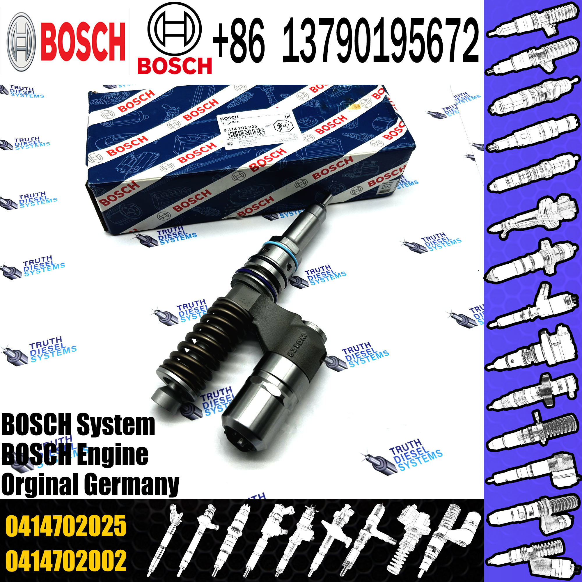 Diesel Fuel Injector 0414702016 0414702025 For VOL PENTA D12D-A 21160093 3801293