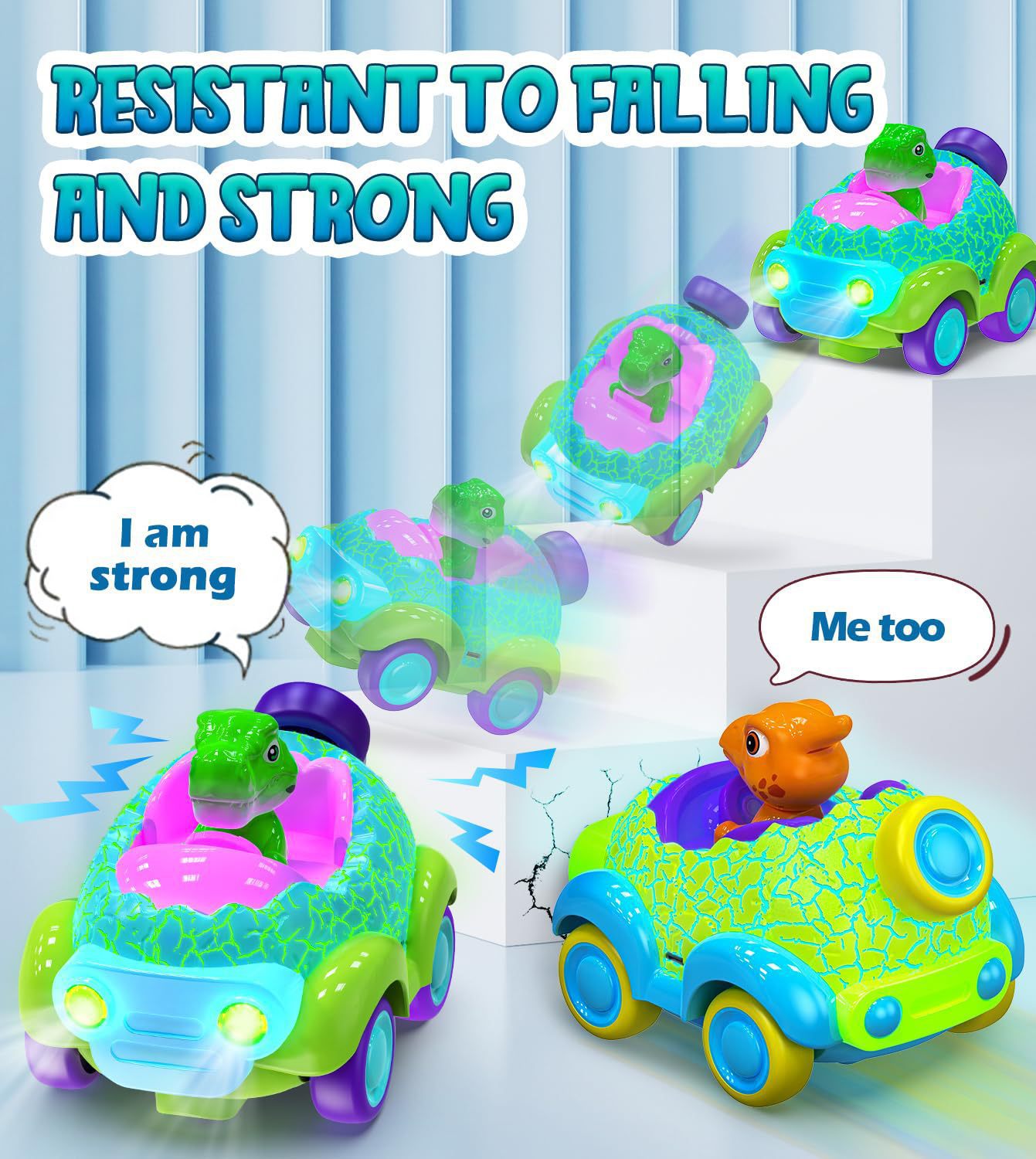 Electric 2.4G Cartoon Remote Control Cars Dinosaur Radio Control Toys for Boys Girls