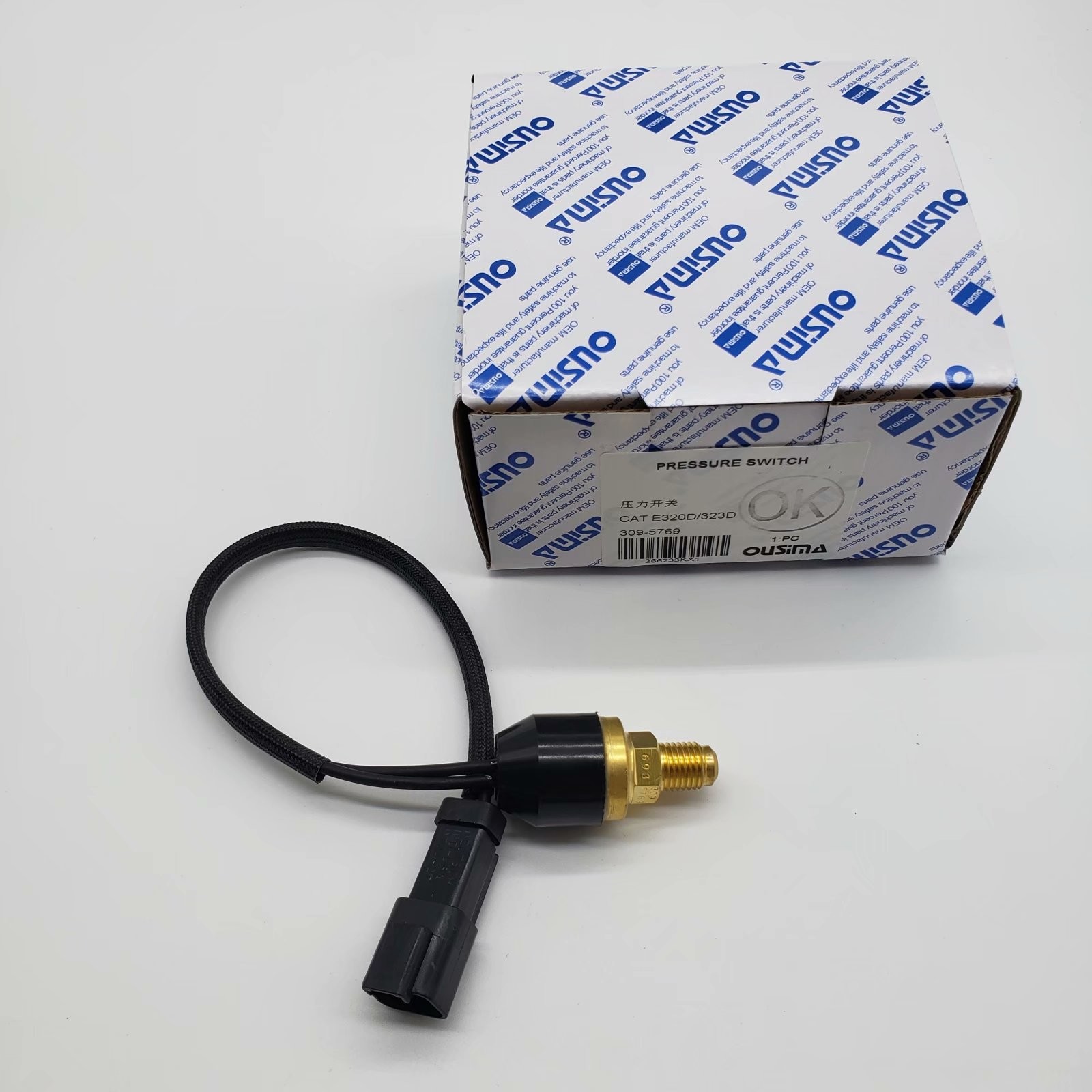 OUSIMA Pressure Sensor 309 5769 309-5769 Pressure Switch For E320D E323D Excavator Spare Parts