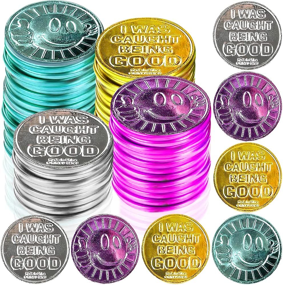 ArtCreativity Colorful Coin Collection Plastic Token for Ideal School Reward and Prize from Mom to Kids Ages