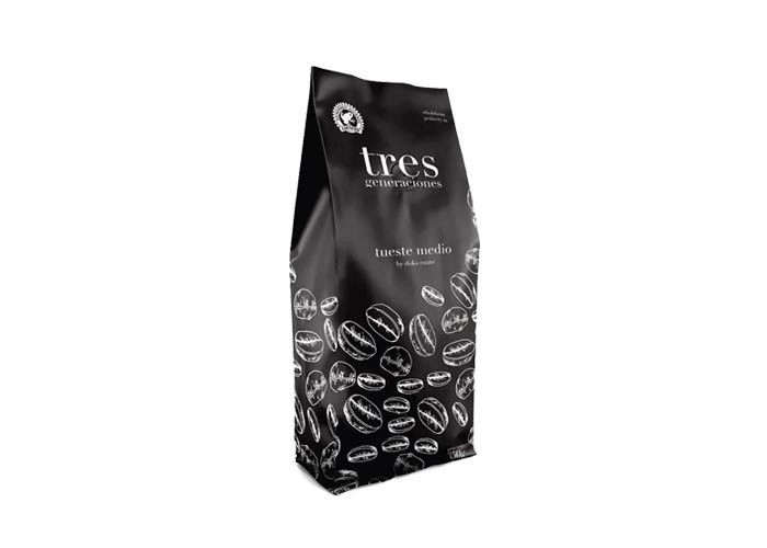 12oz Box Bottom Zip Lock Coffee Bean Black Packaging Pouch With One-Way Degassing Valve