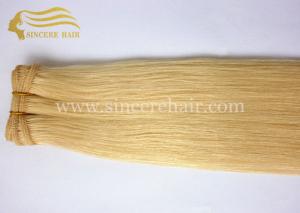 China Top Quality 24 Inch 60 CM Long Blonde #613 Remy Human Hair Weft Extensions For Sale factory