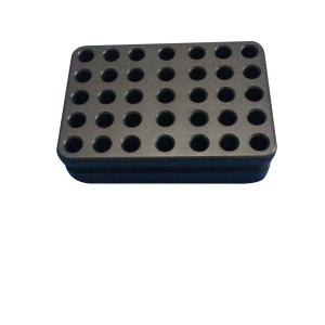 China Alloy Metal Tube Rack For Dry Ice Liquid Nitrogen 35x2ml Cryogenic Vials factory