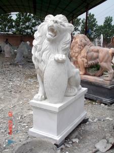 China Porch Decoration Odm Marble Lion Statue Stone Carving Sculpture factory