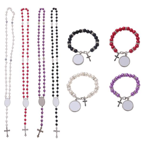 Customizable Photo Insert Sublimation Rosary Beads Necklace Sublimation Blank