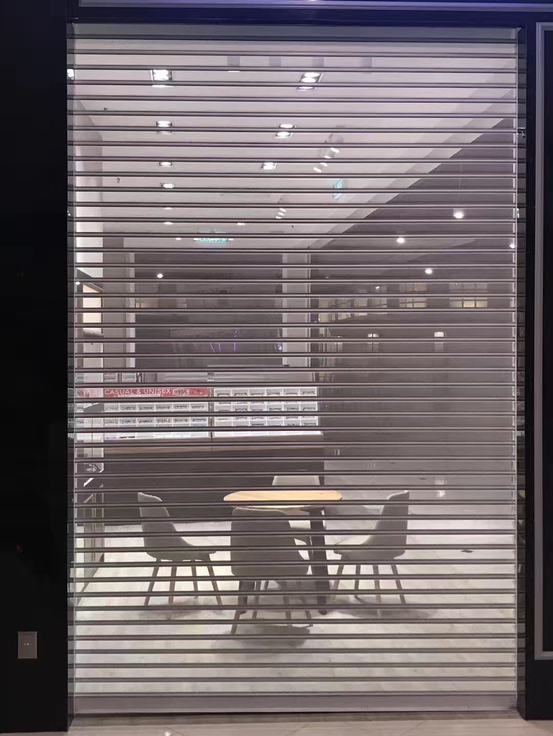 Transparent Perforated Steel Roller Shutter Door For Shopfront