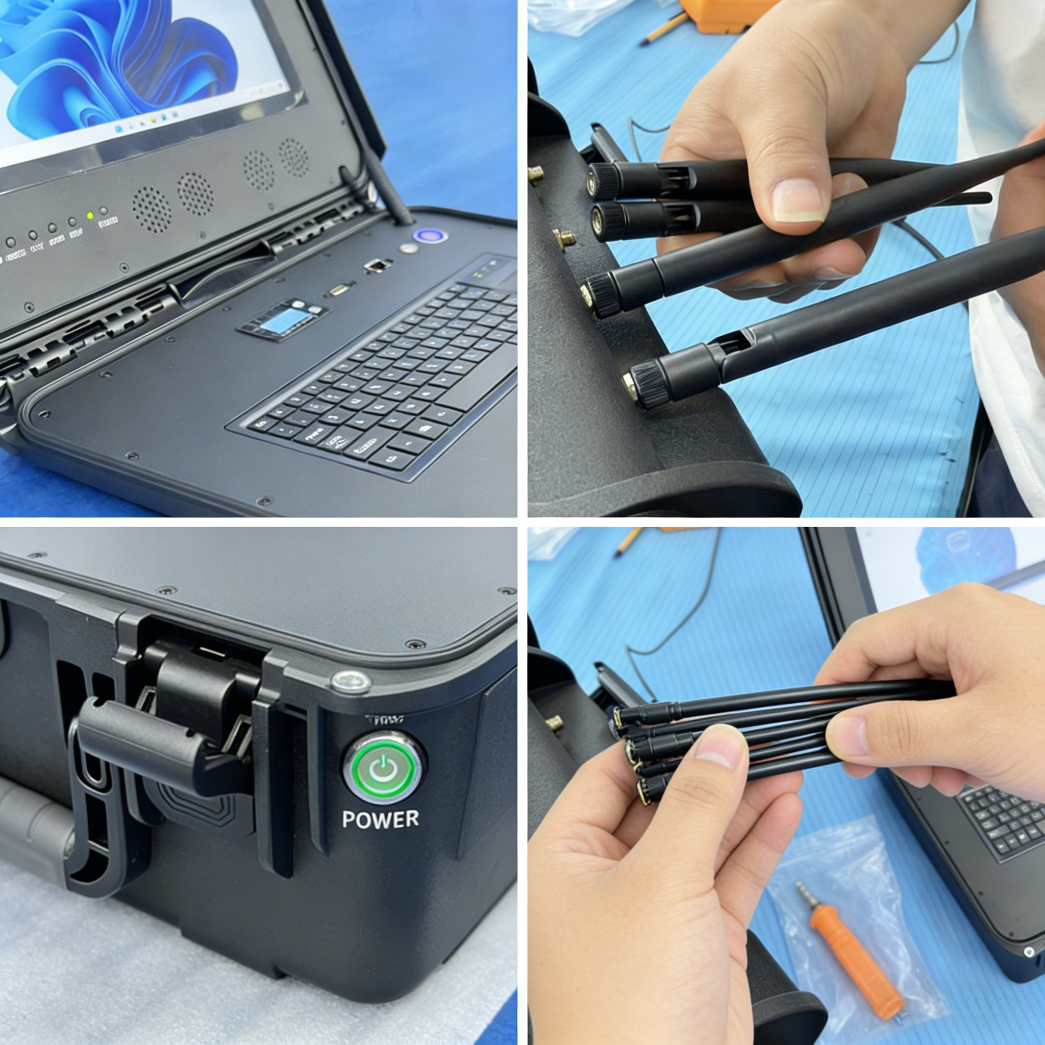 Outdoor rugged computer case in use