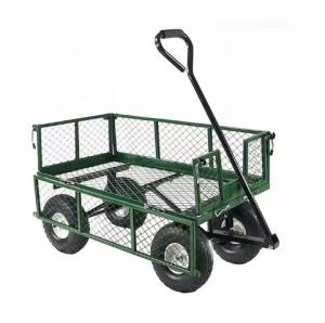 China Green Heavy Duty Steel Outdoor Mesh Garden Tool Cart for Heavy-Duty Gardening Needs factory