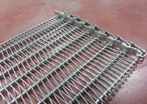 China Snacks Deep Fry Wire Ss Conveyor Belt With Baffle , Balanced Weave Belt factory