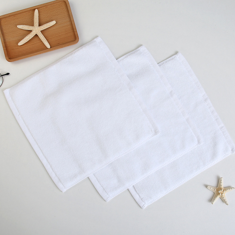 ALL Age Group Rectangle 100% Cotton White Small Square Face Towel for Luxury Hotel