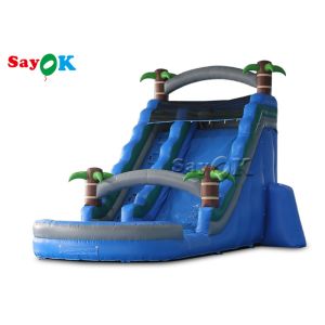 Bouncy Slides Custom Backyard Palm Tree Themed Inflatable Water Slide With