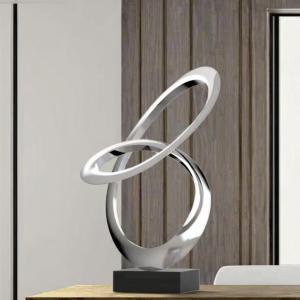 China Contemporary Mirror Polished Stainless Steel Abstract Sculpture Modern Metal Crafts Art factory