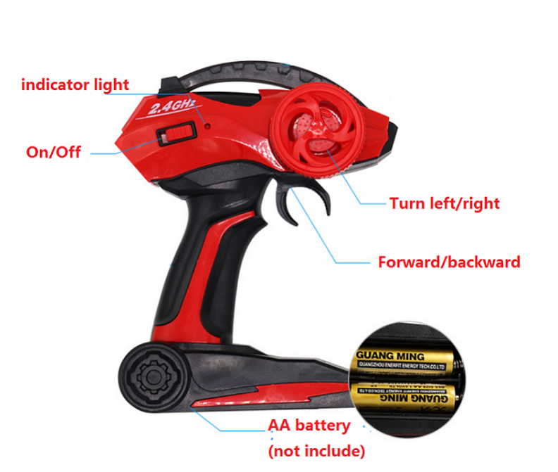 2*AA Battery Remote Control 2.4GHz 4x4 Trucks 12v Electric Cars for Baby Kids