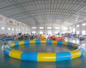 China Round Inflatable PVC Swimming Pool , 3.5M*3.5M PVC Inflatable Pool For Beaches Swimming Pool Material factory