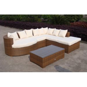 Home Lounge Sofa With Pillow , Synthetic Rattan Sleeper Sofa Bed