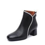 S211 Factory retro handmade leather high-heeled short-tube women's boots