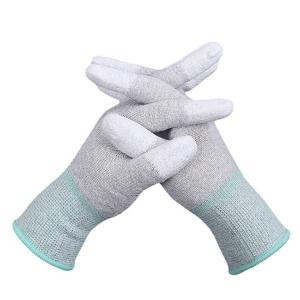China Anti Static Black Nylon Dipped ESD Safety Work Gloves Pu Touchscreen Extreme Grip factory